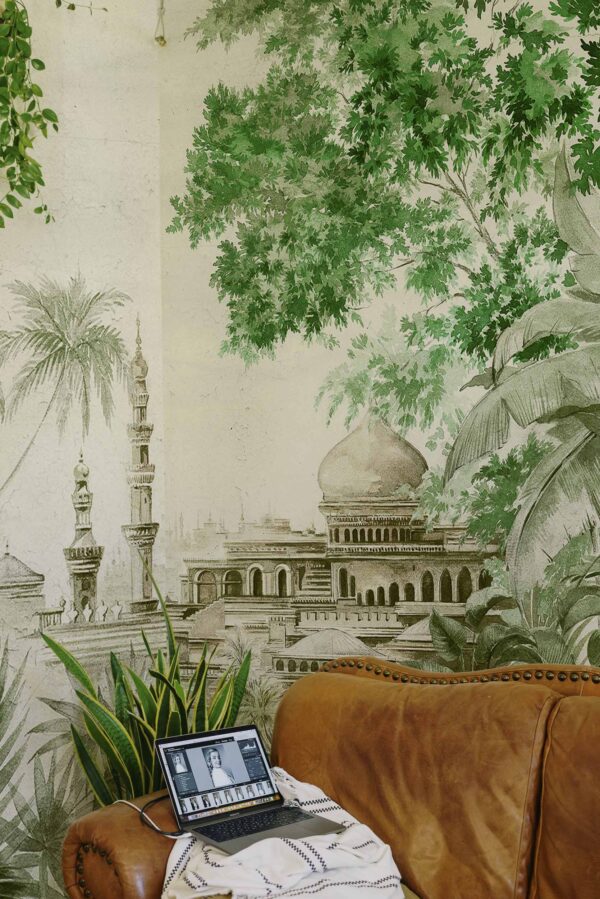 Coordonné Random Chinoiseries II Taj Mahal - Aloe - Image 2