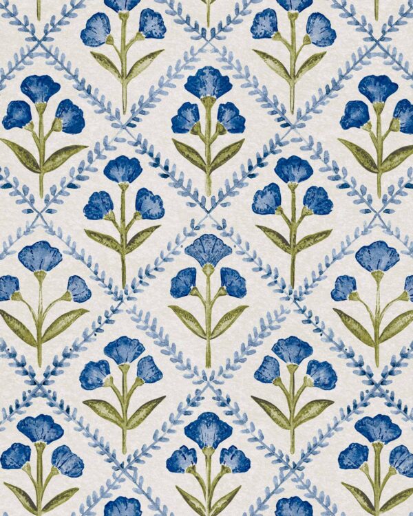 Coordonné Victorian Poppy - Blue
