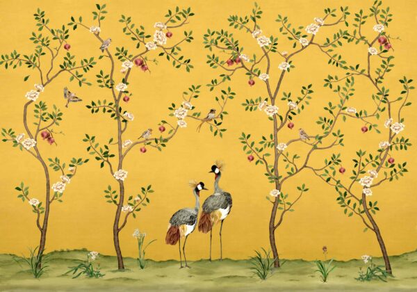 Coordonné Forbidden City Crowned Crane - Amber