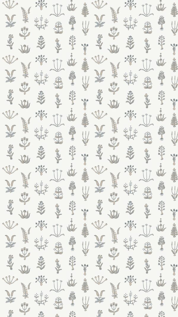 Josephine Munsey Roll I - Floral Spot Wallpaper - Bude Blue - Cromwell Stone - Hilles White - Image 3