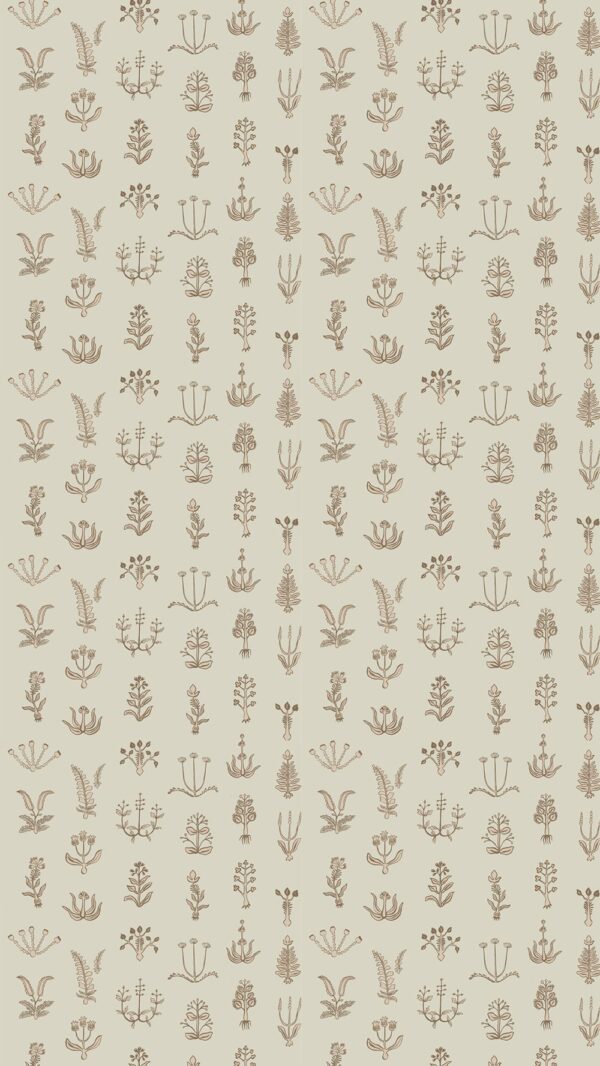 Josephine Munsey Roll I - Floral Spot Wallpaper - Kemp Brown - Cromwel Stone - Maitland Green - Image 3