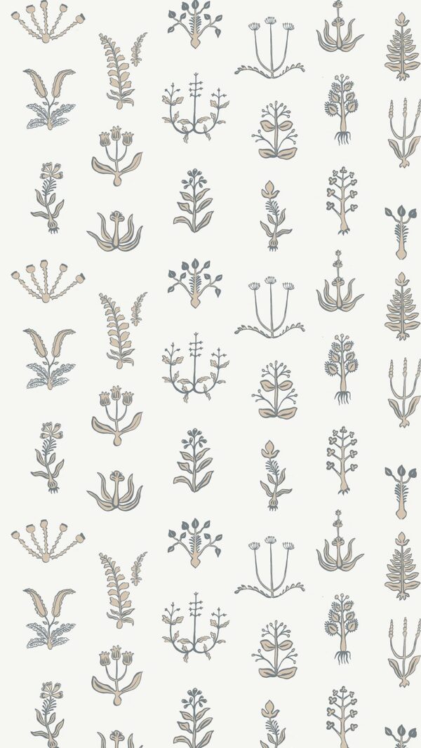 Josephine Munsey Roll I - Floral Spot Wallpaper - Bude Blue - Cromwell Stone - Hilles White - Image 2