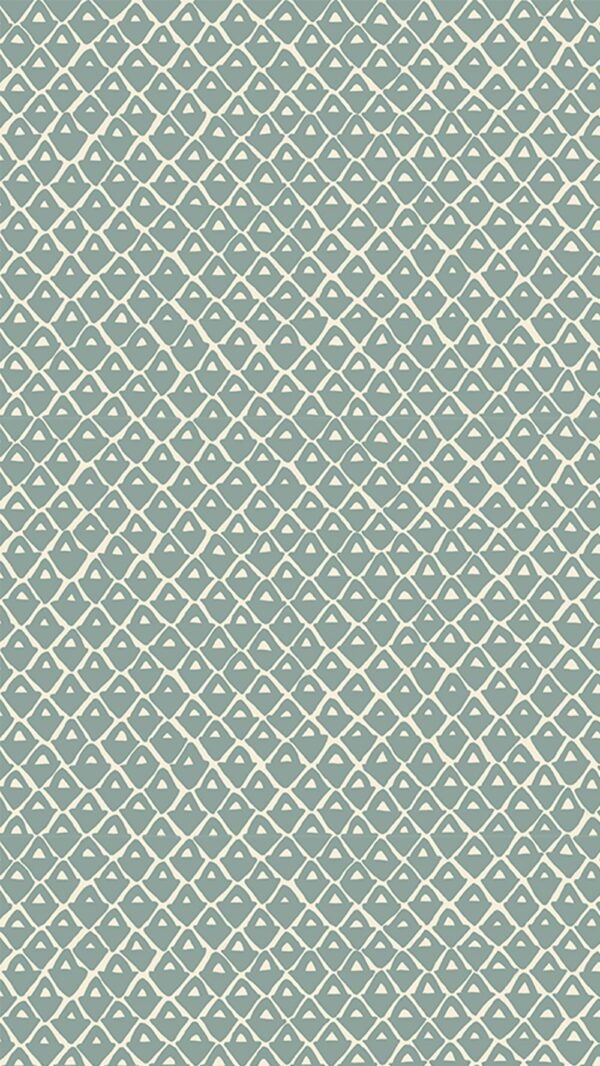 Josephine Munsey Roll I - Pineapple Squares Wallpaper - Osney Blue - Salt Ridge