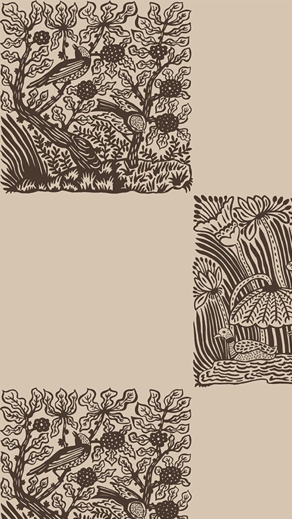 Josephine Munsey Roll Collection-  Animal Check Wallpaper - Chimney - Cromwell Stone