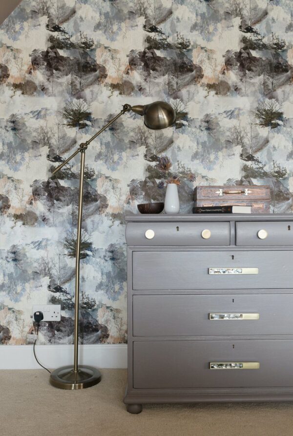 Lost Valley Wallpaper feature wall with complementary décor