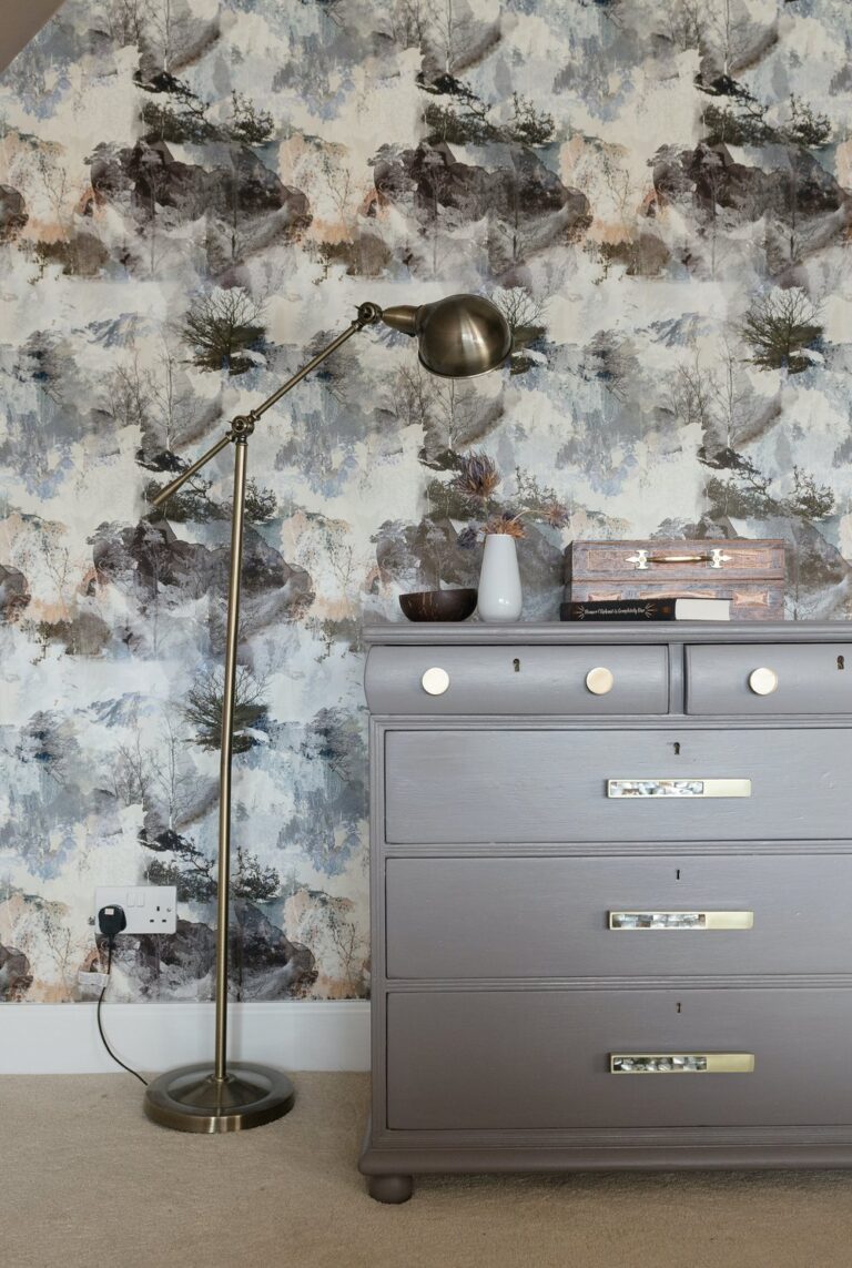 Lost Valley Wallpaper feature wall with complementary décor