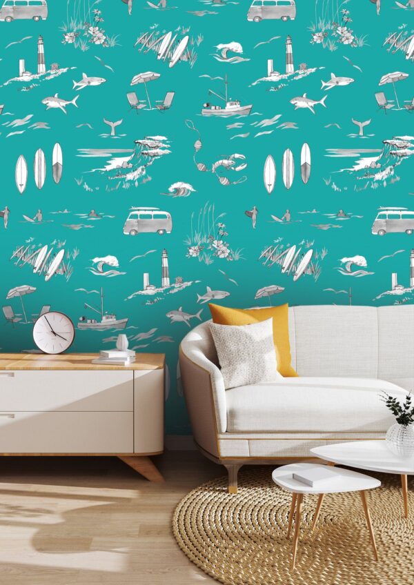 Emily Baker Studio Ditch Plains - Teal - Image 2