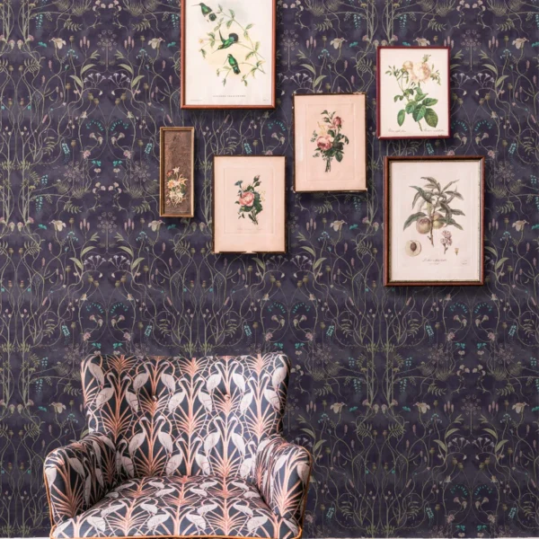 Chateau by Angel Strawbridge  - The Wildflower Garden Nightshadow Wallpaper - Image 2