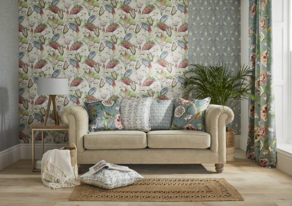 Esselle Home - Waterlily Lake Linen Multicoloured Wallpaper - Image 9