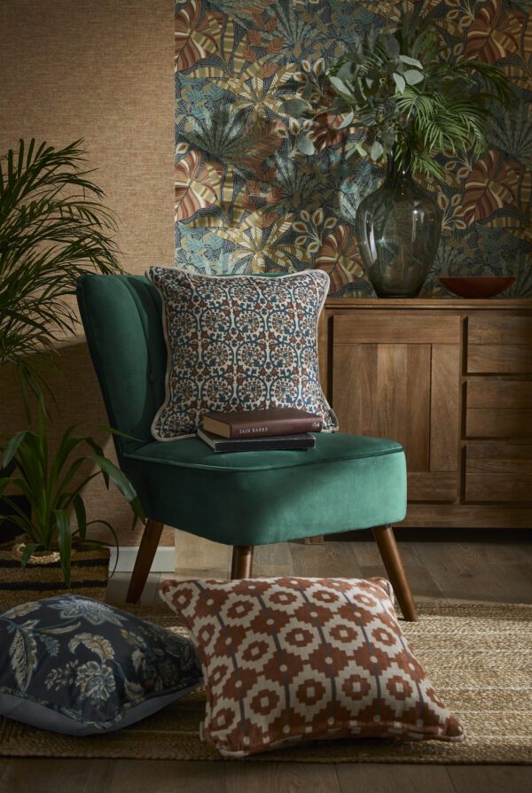 Esselle Home - Kirra Leaf Navy/Spice Wallpaper - Image 14