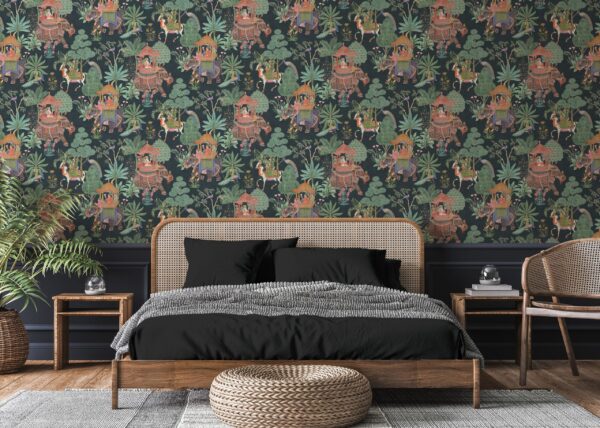 Esselle Home - Emperor's Garden Black Multicoloured Wallpaper - Image 10