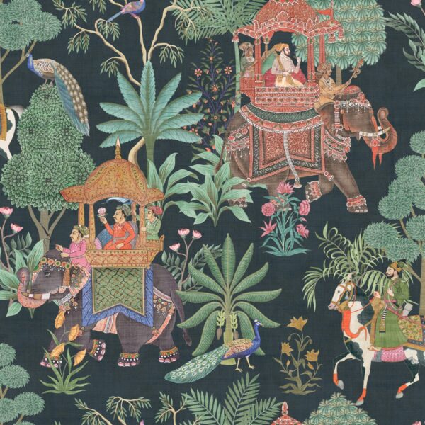 Esselle Home - Emperor's Garden Black Multicoloured Wallpaper - Image 4