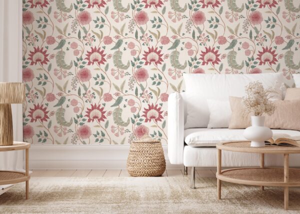 Esselle Home - Fable Trail Linen/Raspberry/Green Wallpaper - Image 8