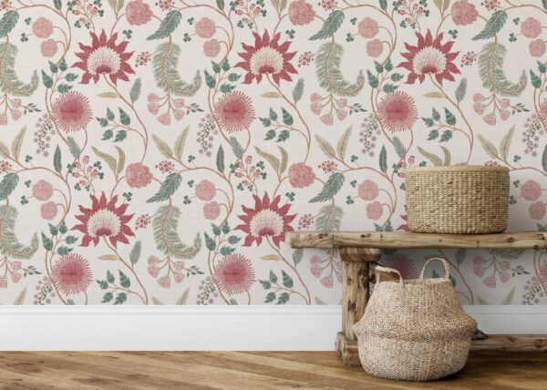 Esselle Home - Fable Trail Linen/Raspberry/Green Wallpaper - Image 15