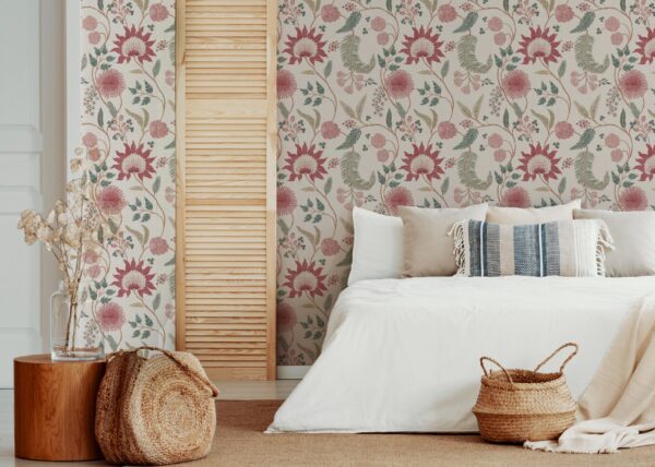 Esselle Home - Fable Trail Linen/Raspberry/Green Wallpaper - Image 14