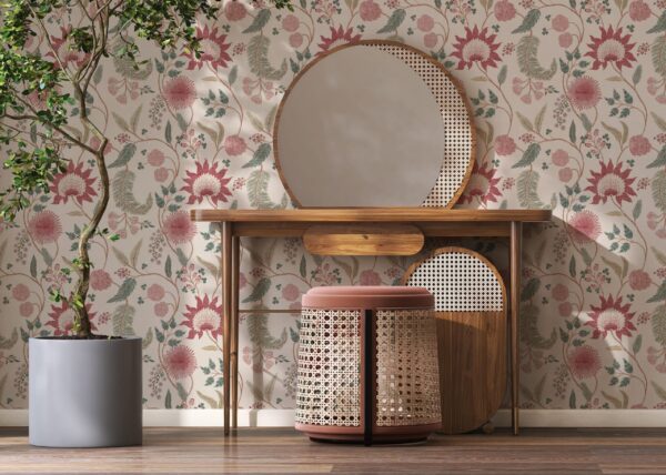 Esselle Home - Fable Trail Linen/Raspberry/Green Wallpaper - Image 9