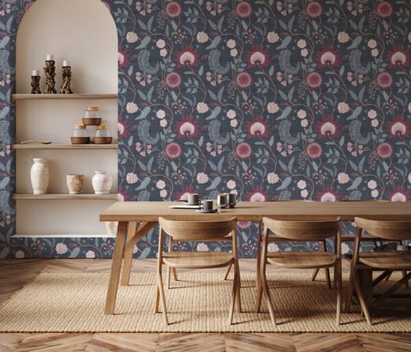 Esselle Home - Fable Trail Navy/Berry Wallpaper - Image 9