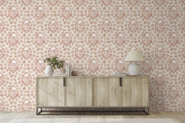 Esselle Home - Floral Cartouche Warm Spice Wallpaper - Image 3