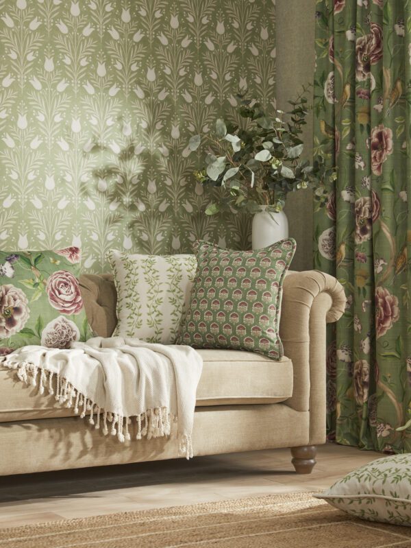Esselle Home - Heritage Tulip Spring Green Wallpaper - Image 4