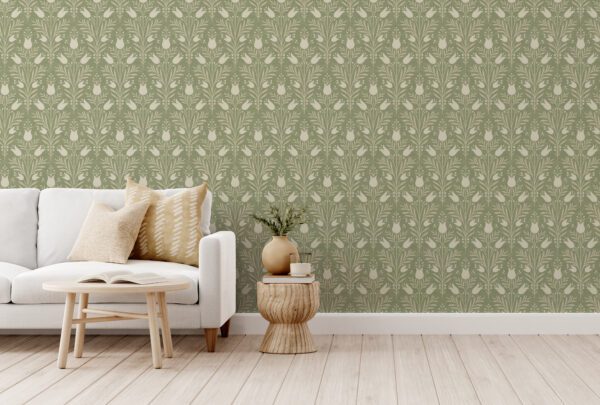Esselle Home - Heritage Tulip Spring Green Wallpaper - Image 7