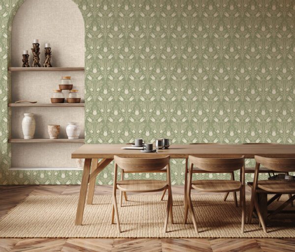 Esselle Home - Heritage Tulip Spring Green Wallpaper - Image 12