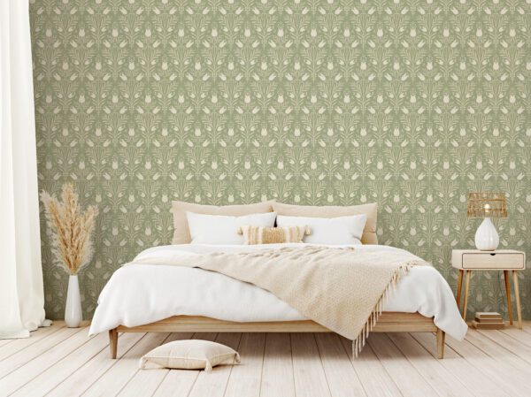 Esselle Home - Heritage Tulip Spring Green Wallpaper - Image 11