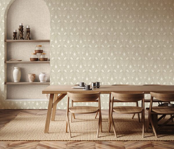 Esselle Home - Heritage Tulip Taupe Wallpaper - Image 6