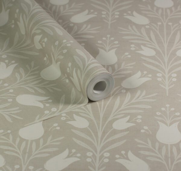 Esselle Home - Heritage Tulip Taupe Wallpaper - Image 4