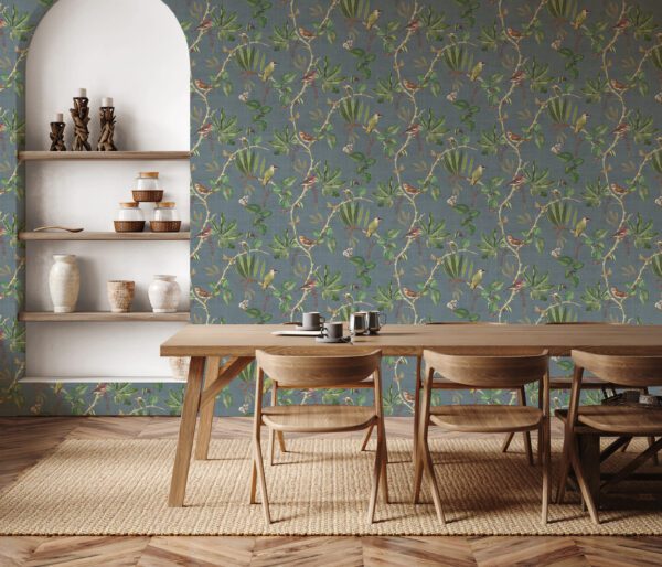 Esselle Home - Hill Top Garden Slate Blue Wallpaper - Image 11
