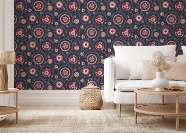 Esselle Home - Nahlia Trail Navy/Berry Wallpaper - Image 7