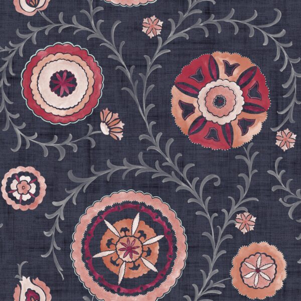 Esselle Home - Nahlia Trail Navy/Berry Wallpaper - Image 6