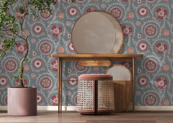 Esselle Home - Nahlia Trail Spice/Blue Wallpaper - Image 14