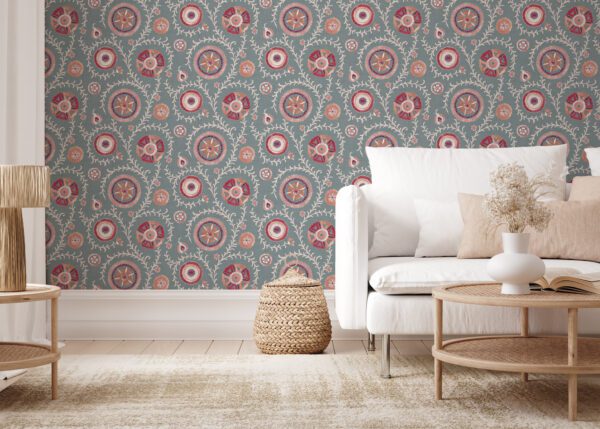 Esselle Home - Nahlia Trail Spice/Blue Wallpaper - Image 8