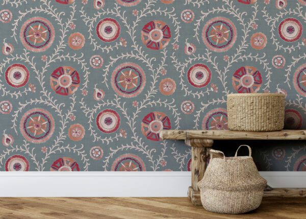 Esselle Home - Nahlia Trail Spice/Blue Wallpaper - Image 11