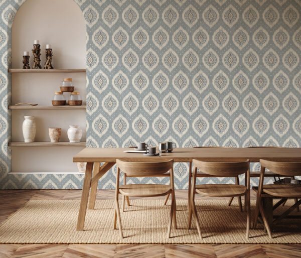 Esselle Home - Odina Ikat Soft Blue Wallpaper - Image 8