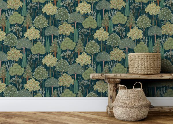Esselle Home - Persian Oasis Navy/Green Wallpaper - Image 11