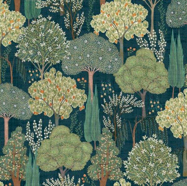 Esselle Home - Persian Oasis Navy/Green Wallpaper
