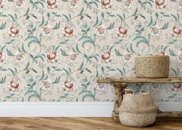Esselle Home - Tapestry Floral Natural/Spice Wallpaper - Image 9