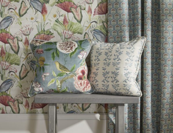 Waterlily Lake Linen Multicoloured Wallpaper