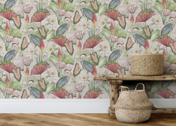 Esselle Home - Waterlily Lake Linen Multicoloured Wallpaper - Image 11
