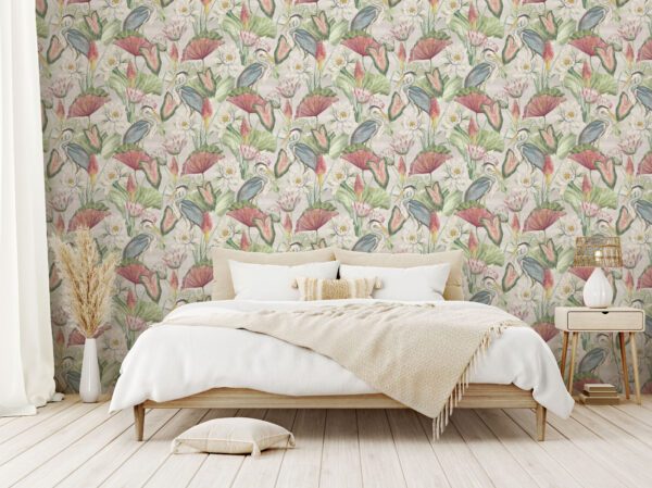 Esselle Home - Waterlily Lake Linen Multicoloured Wallpaper - Image 8