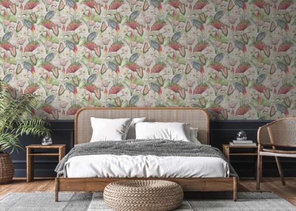 Esselle Home - Waterlily Lake Linen Multicoloured Wallpaper - Image 7