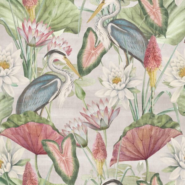 Esselle Home - Waterlily Lake Linen Multicoloured Wallpaper