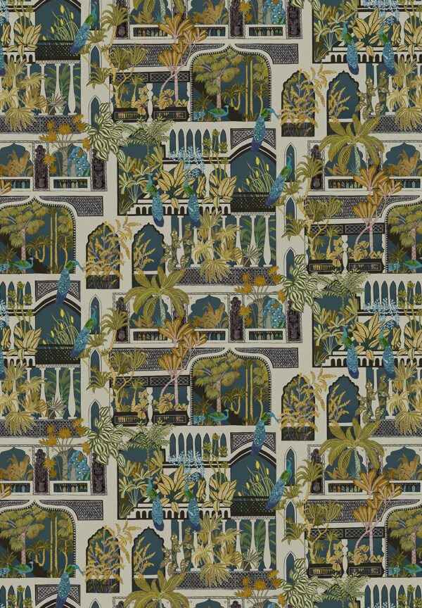 Josephine Munsey Portfolio 1 - Peacock Arches Wallpaper - Dark Teal - Image 6