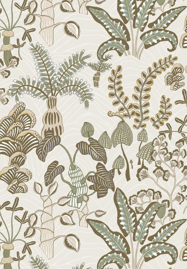 Josephine Munsey Portfolio 1 - Woodland Floor Wallpaper - Soft Olive