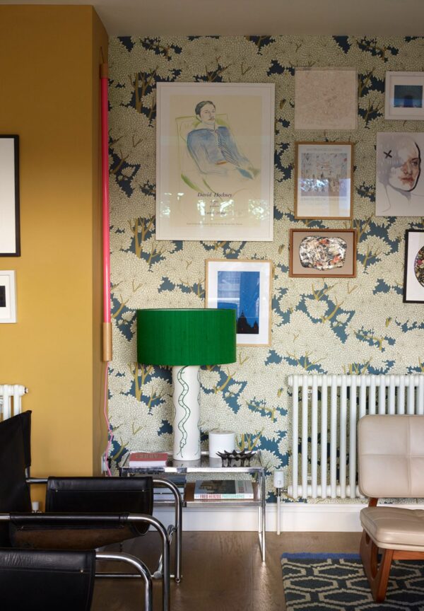 Josephine Munsey Portfolio 1 - Stockend Woods Wallpaper - Navy and Ochre - Image 4