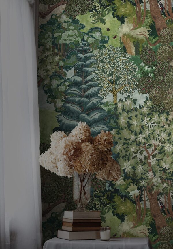 Josephine Munsey Portfolio 2 - Miserden Trees Wallpaper - Green - Image 4
