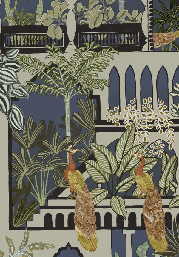 Josephine Munsey Portfolio 1 - Peacock Arches Wallpaper - Petrol - Image 4