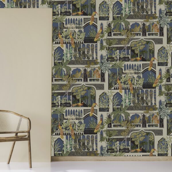 Josephine Munsey Portfolio 1 - Peacock Arches Wallpaper - Petrol - Image 2