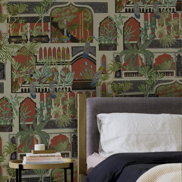 Josephine Munsey Portfolio 1 - Peacock Arches Wallpaper - Terracotta - Image 4